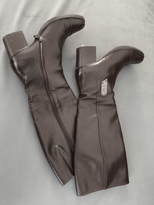 Сапоги, длинные, коричневые, baldini