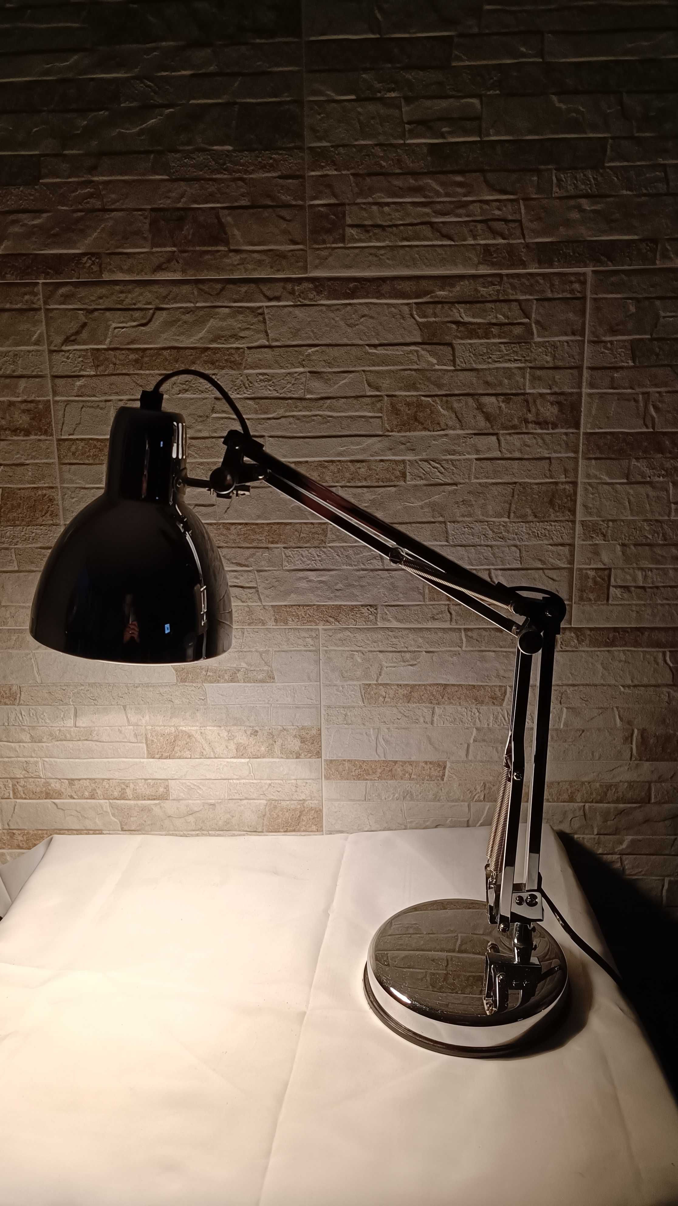 Никелирана / хромирана настолна лампа за бюро - Винтидж - №4