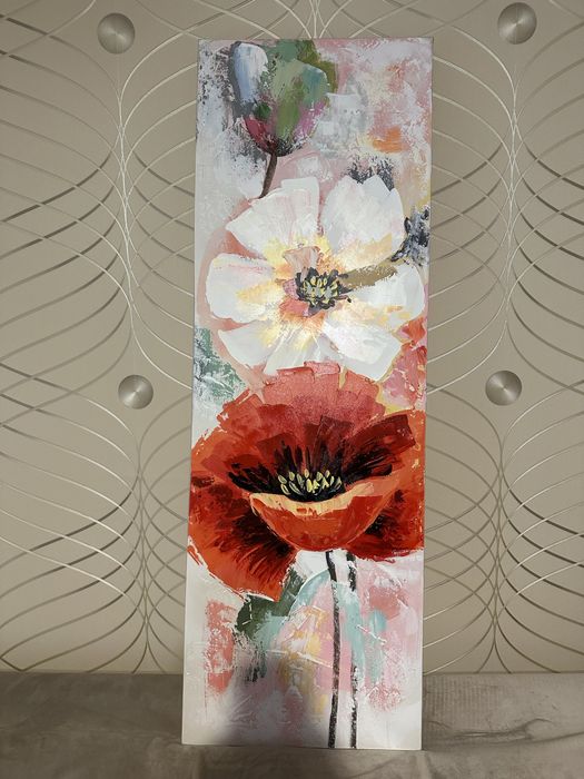 Vand tablou pictat manual pe panza. Lungime 120 cm, latime 40 cm