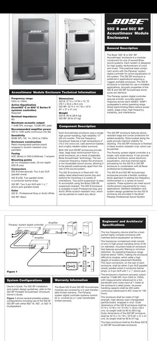 Vand subwoofer BOSE Panaray 502 BP