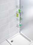 Raft telescopic colt baie, 4 rafturi, fara gaurire |WNK 372500Argintiu