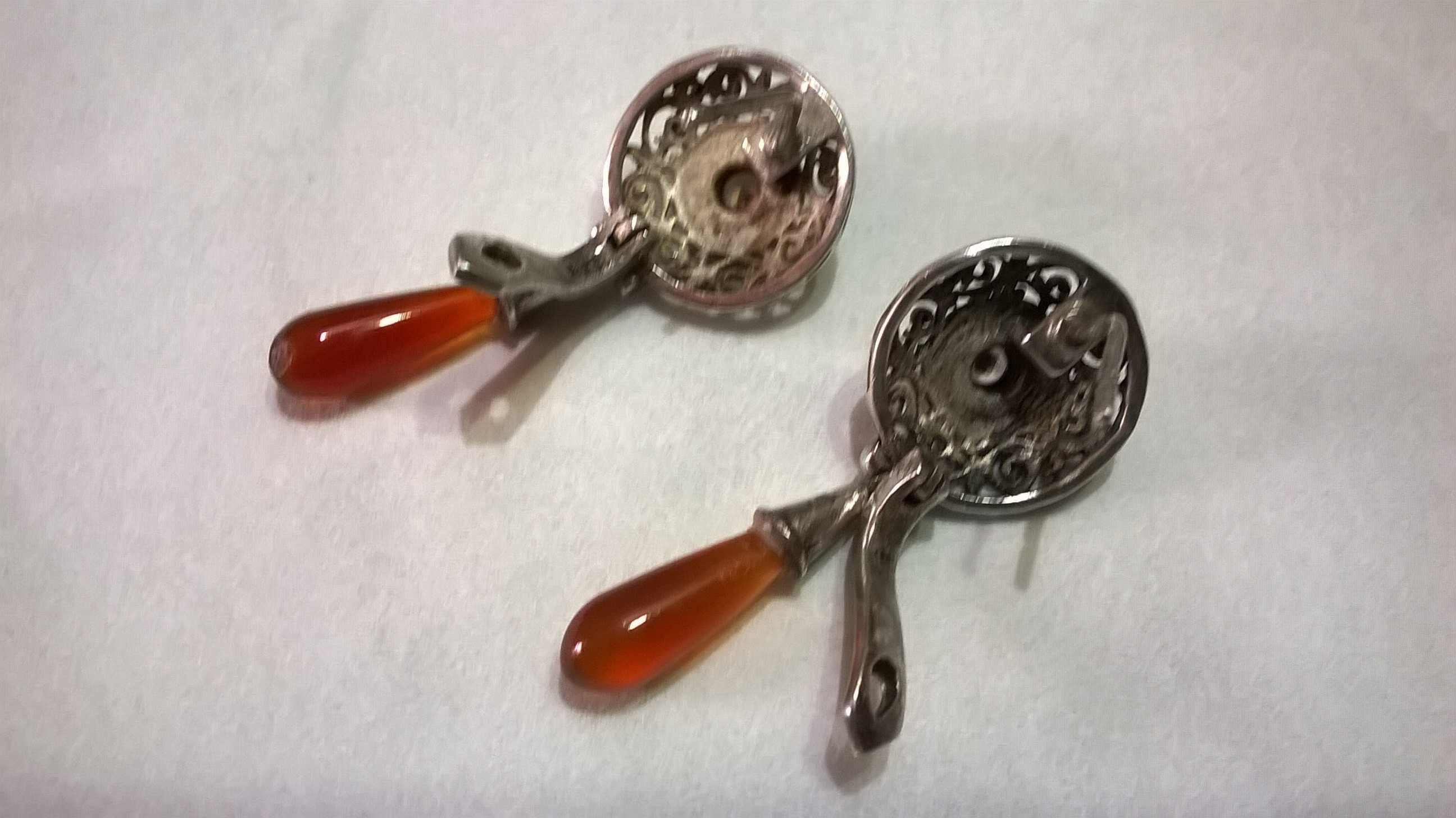 cercei argint 1930 deosebiti lucrat manual chihlimbar cristal diamant