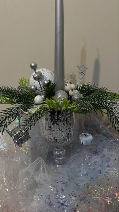 Decorațiune de Crăciun – pahar cu lumânare (handmade)