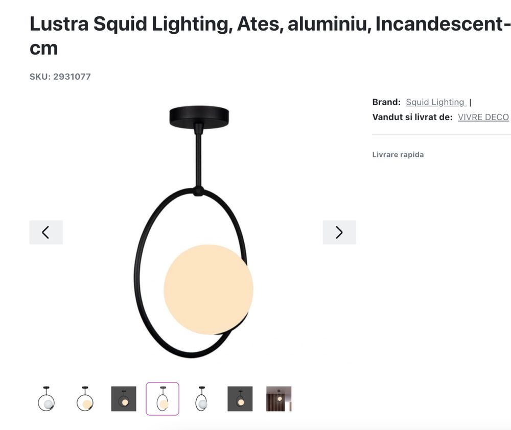 Lustra / plafoniera / pendul  Squid Lighting Arch si Ates