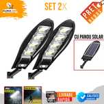 SET 2 x Lampa Stradala 1200W, Incarcare Solara, 65 CM