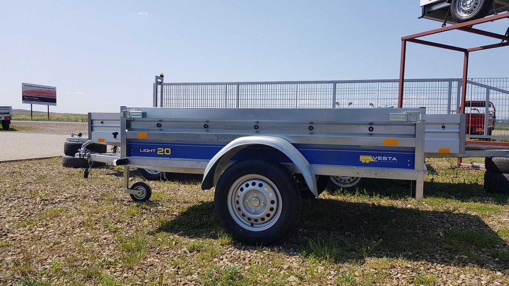 Remorca 750 kg VESTA 20 - 1 Ax , dimensiuni 200 x 130x 37cm
