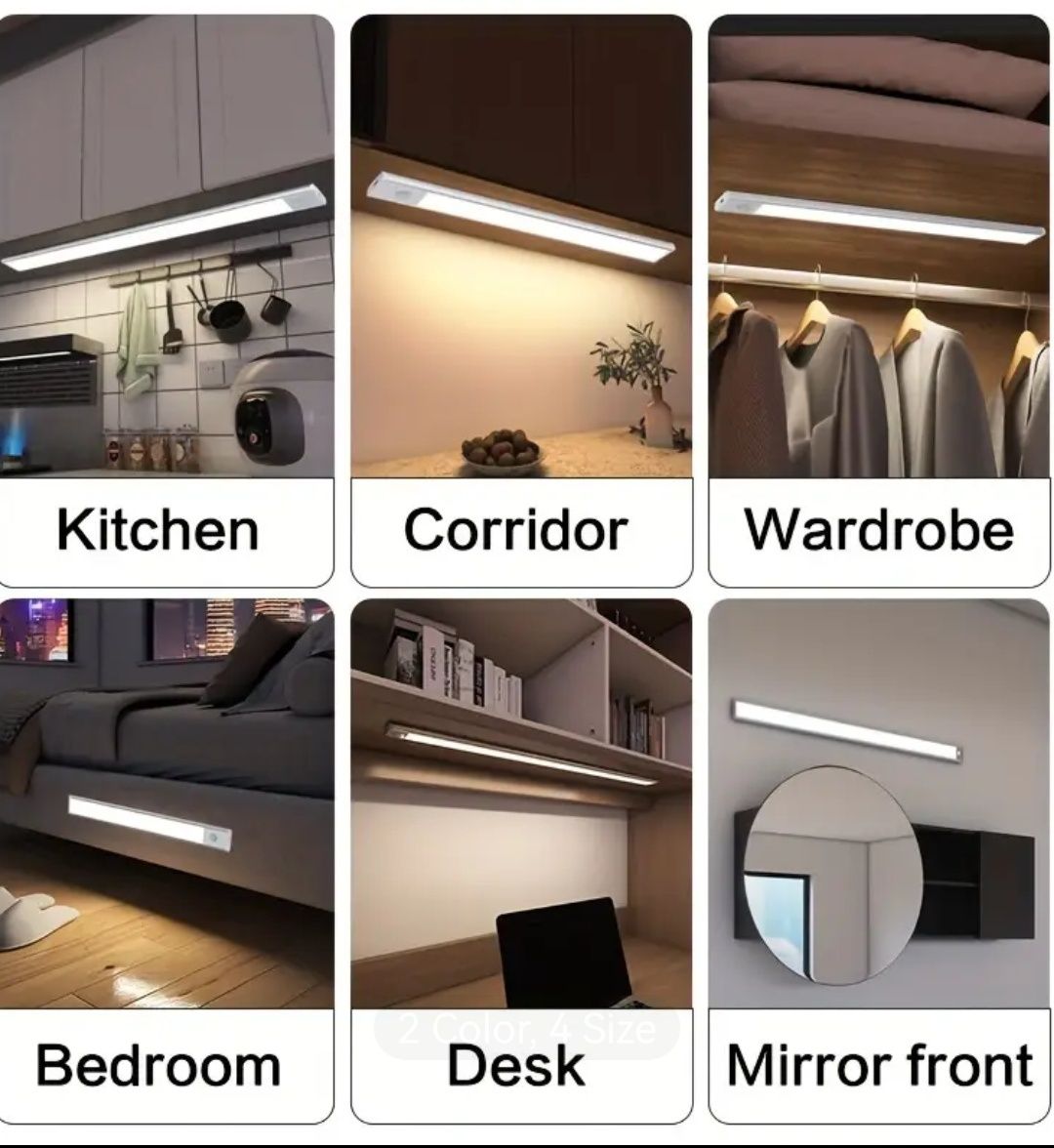 Led Лампа за шкаф, кухня гардероб с батерия и сензор за движение