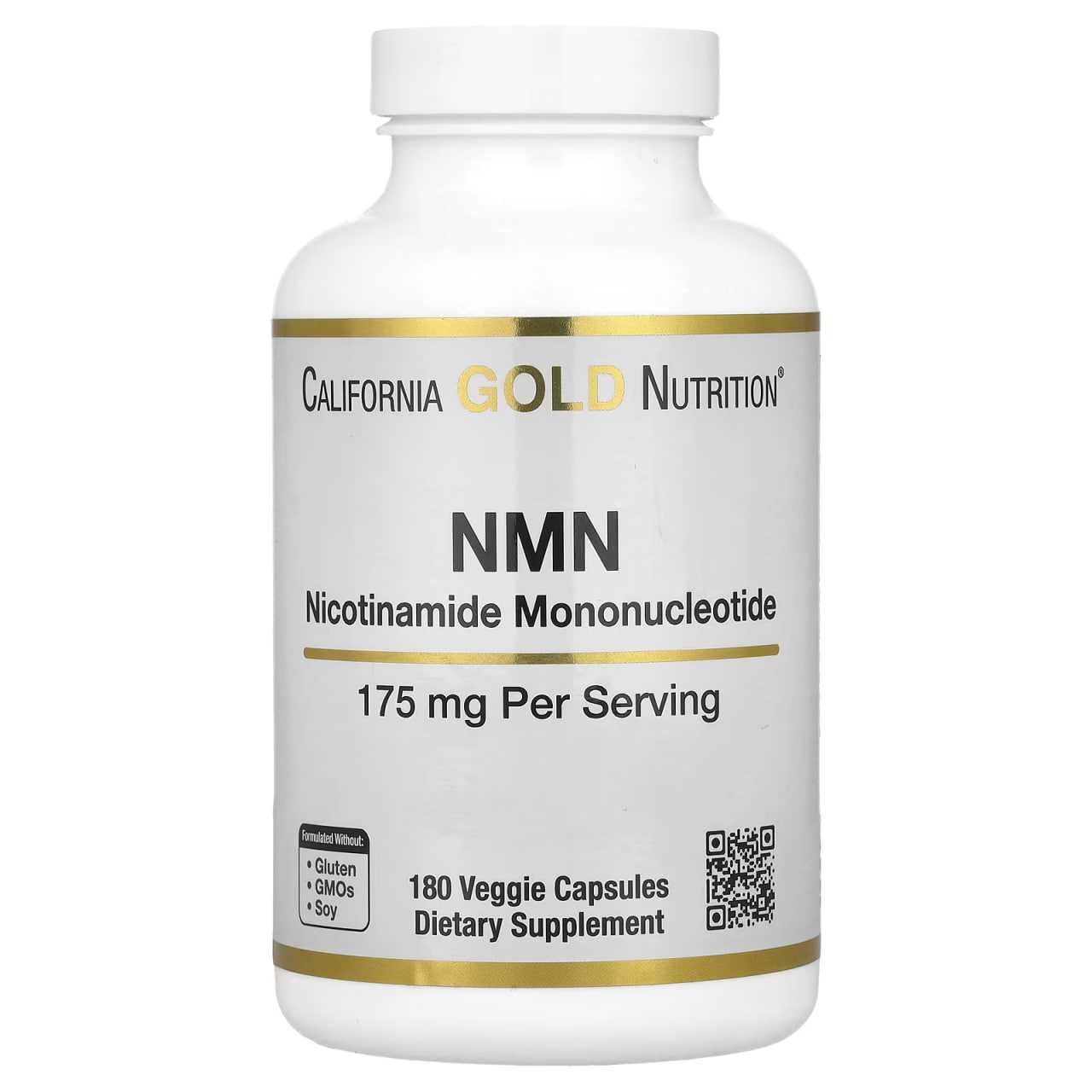 California Gold Nutrition NMN, НМН, NAD+, НАД+.  180 раст. капсул