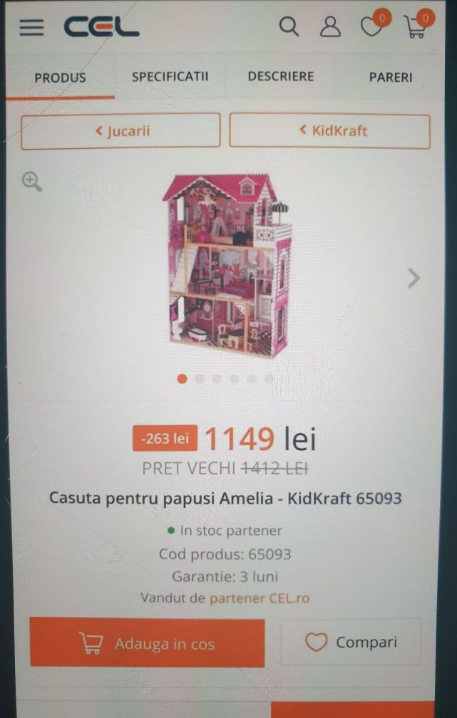 Căsuță de păpuși cu accesorii