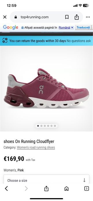On Running Cloudflyer marimea 39