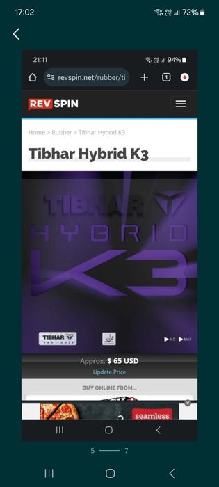 Paleta tenis de masa Butterfly  Dhs=600