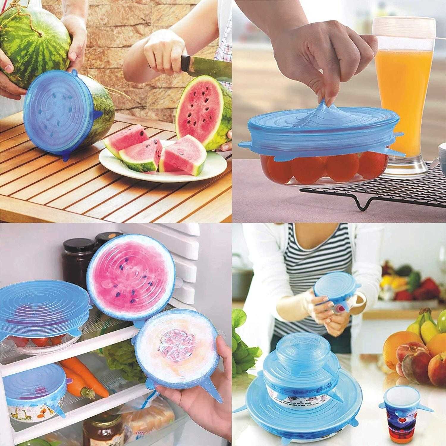 Set 6 Capace din Silicon Reutilizabile si Flexibile pentru Boluri Oale