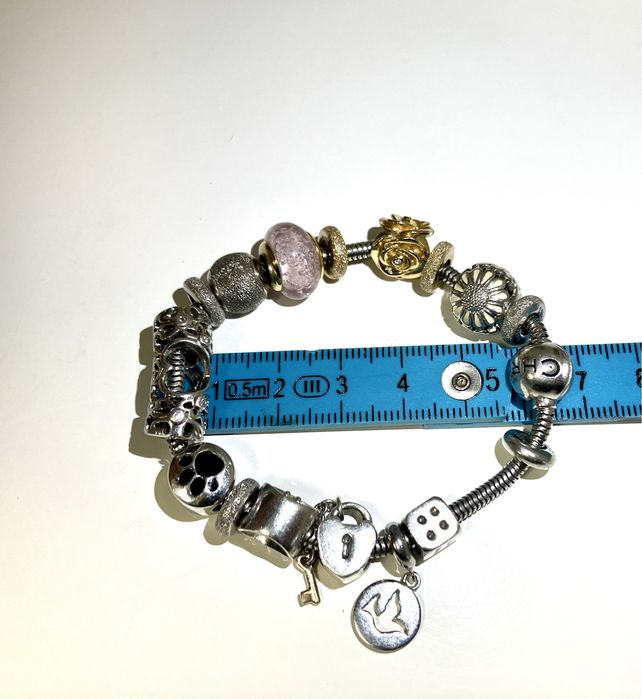 Accesorii Bratara +  Lant Colier tip Pandora cu charms  Argint 925