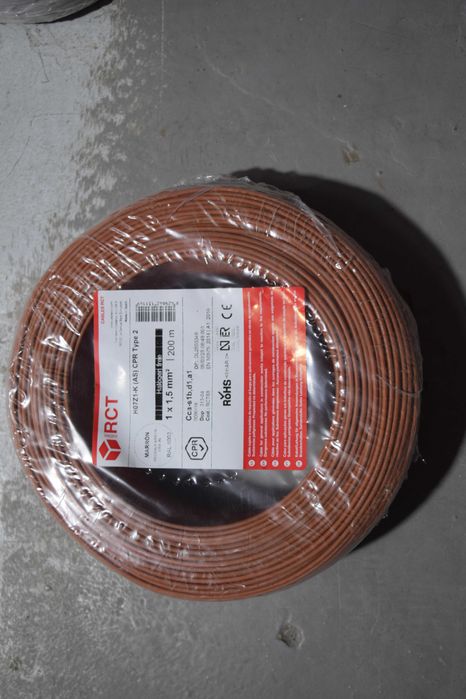 Cablu electric RCT H07Z1-K (AS) CPR Type 2, 1 x 1.5 mm², rolă 200 m