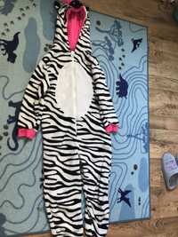Costum Halloween /Salopeta pufoasa Zebra, 134 cm