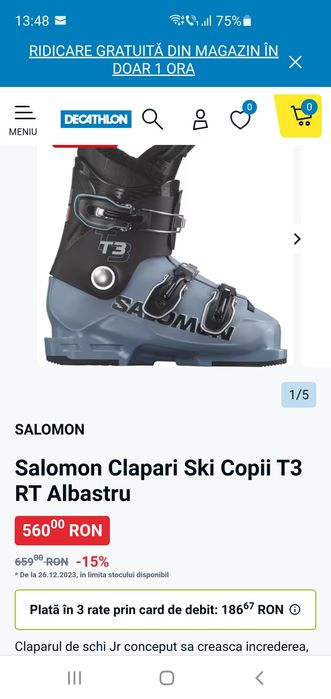 Clăpari Salomon T3 mărimea 25 -25.5 (39-40)