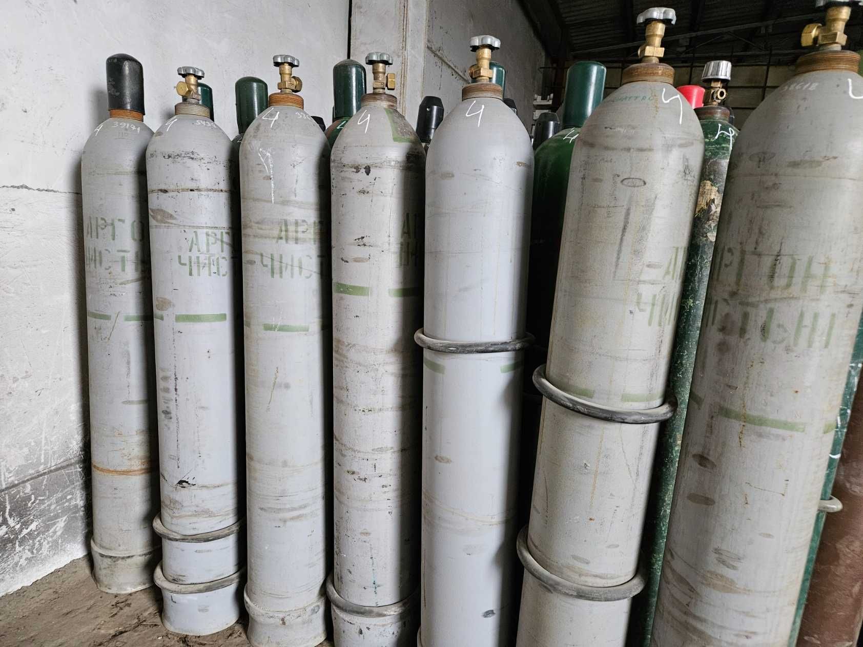 Аргон газ высокой чистоты 5.0 и 6.0 в 40 литровом баллоне (6.2 м3)