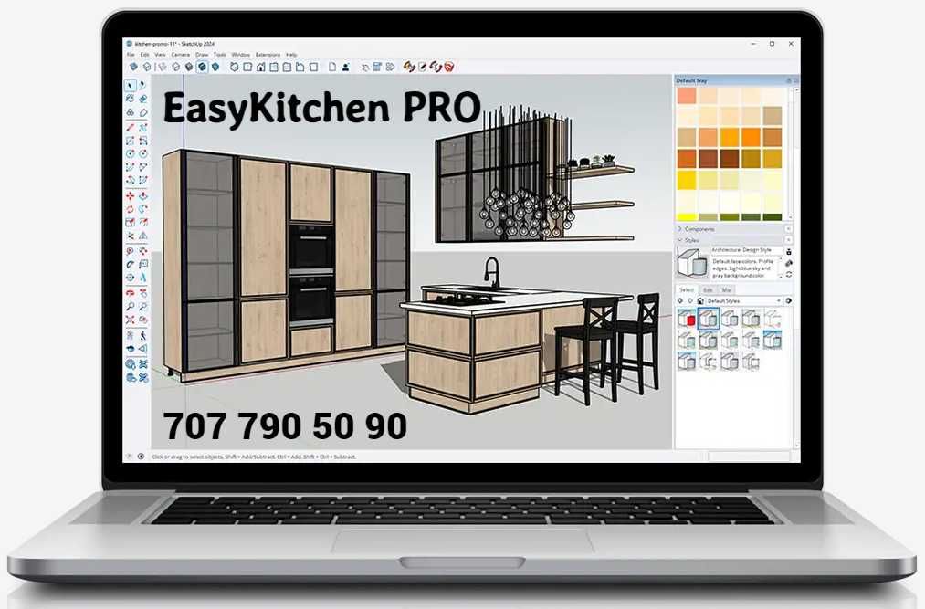 Библиотека мебельщика Easy Kitchen PRO Sketchup / PRO100