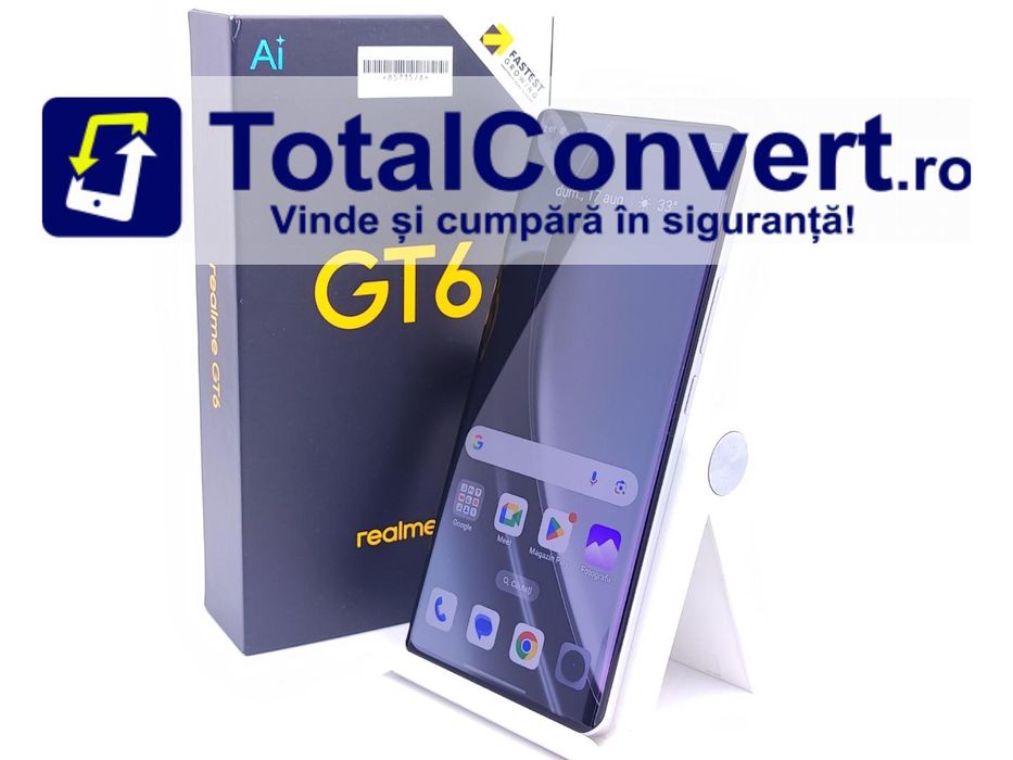 Realme GT6 256GB Fluid Silver 12GB Dual, Garantie 24 luni | #D85735