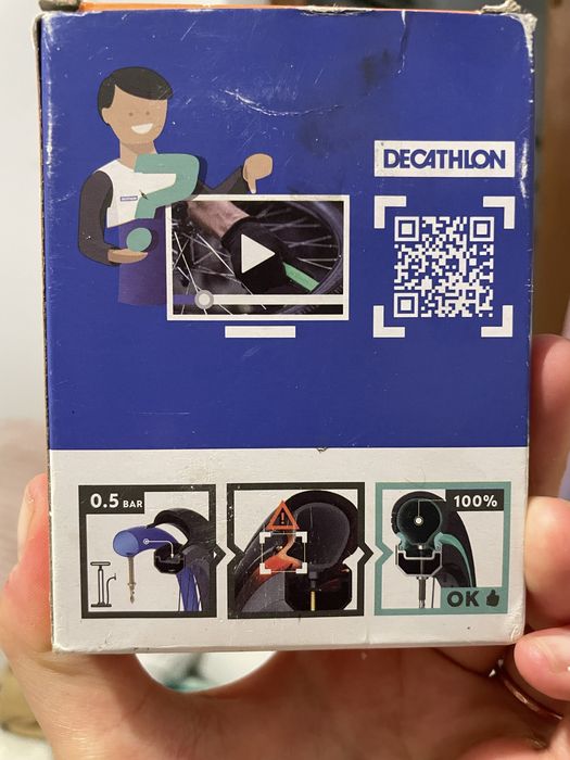 Вътрешна гума за велосипед 26” SCHRADER 48 mm (Decathlon