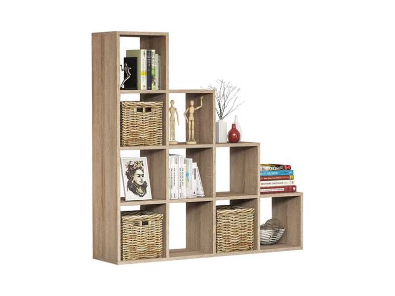 Библиотека, HM9238.12, Сонома, Бял, Пдч, 120х30х123см.