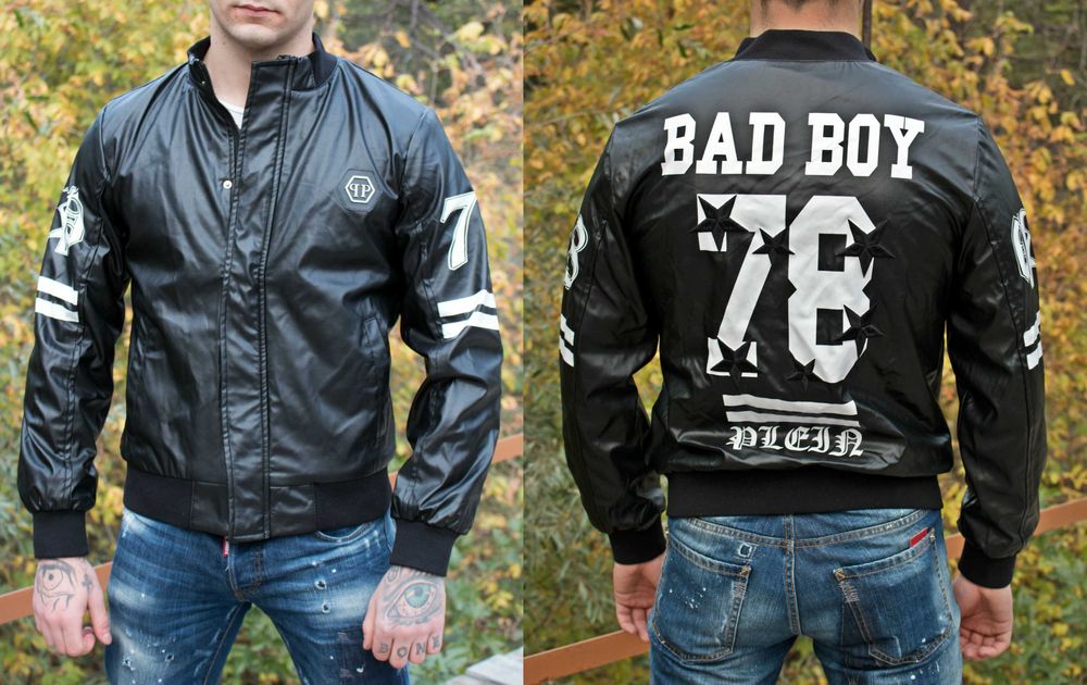 Мъжко яке „BAD BOY 78“ на Philipp Plein – ново, черно, бомбър