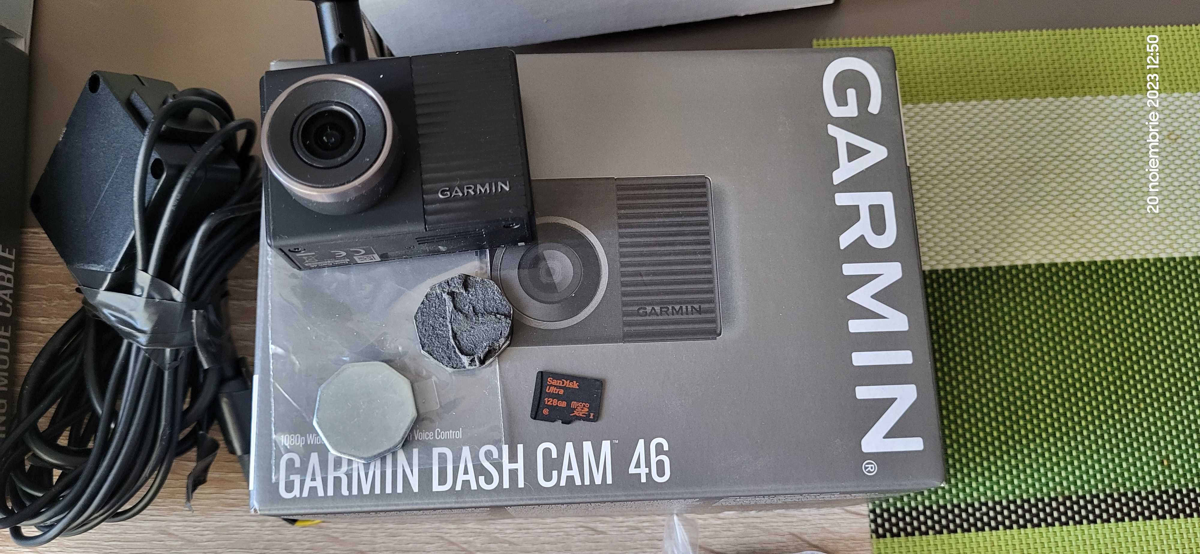 Garmin Dash Cam 46 + Card Microsd 128Gb + Filtru CPL+Parking Mod Cable