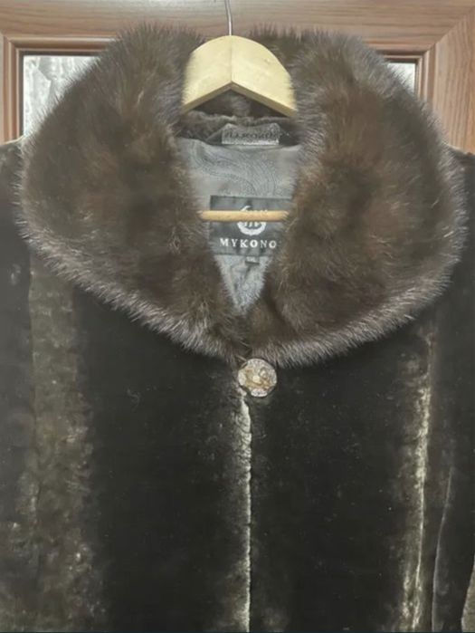 Элегантная шуба с норковым воротником, теплая, красивая