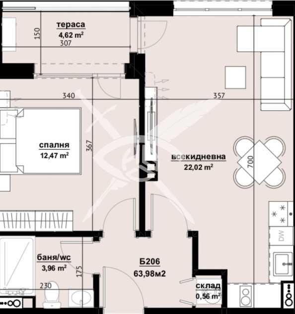 Продава се Двустаен апартамент в Бургас, Изгрев - 63 кв.м за 1096 €/кв.м - Снимка #1
