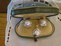 Frumos si delicat-Set aur 18kt (cercei si pandantiv) diamante si perle