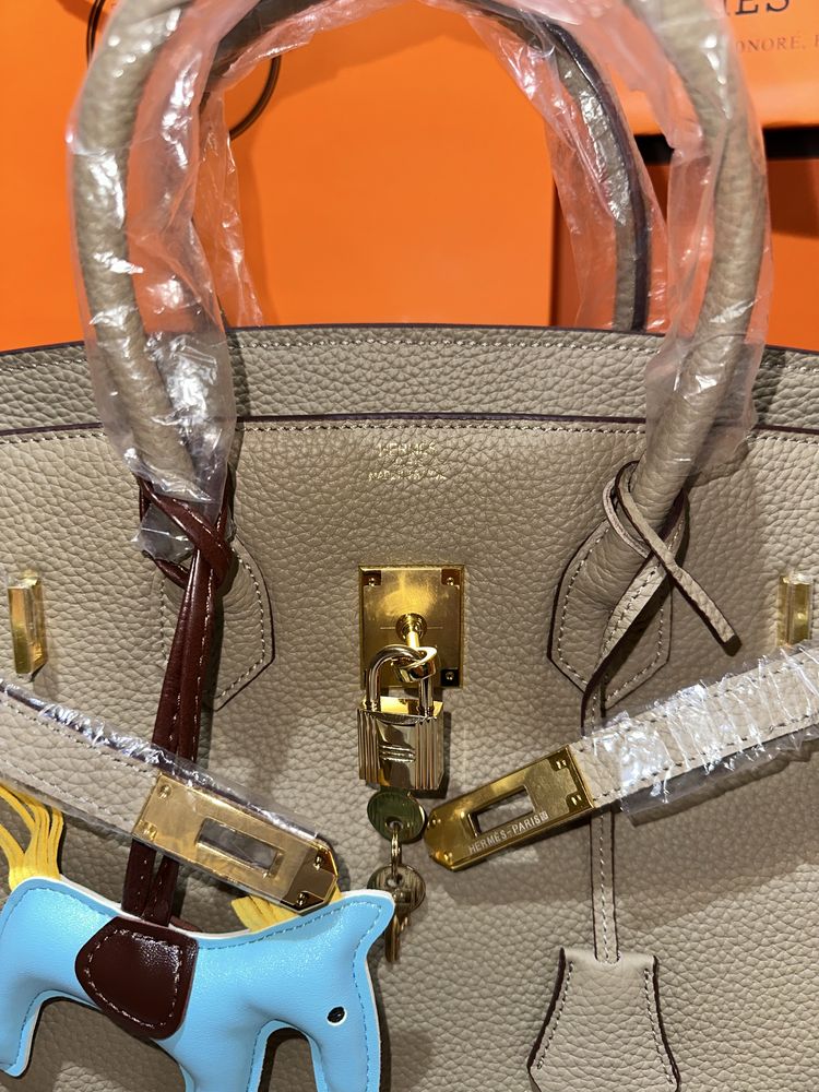 Geanta Hermes Birkin 35cm Gri/Piele naturala 100%/Punga/Cutie Hermes