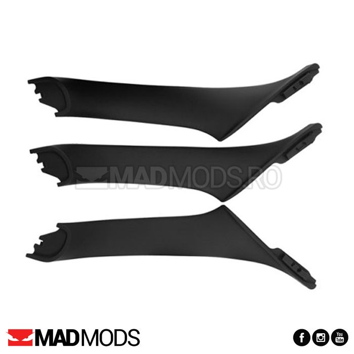 Set 4 manere interior portiere BMW Seria 5 F10 F11, Negre Crem Maro