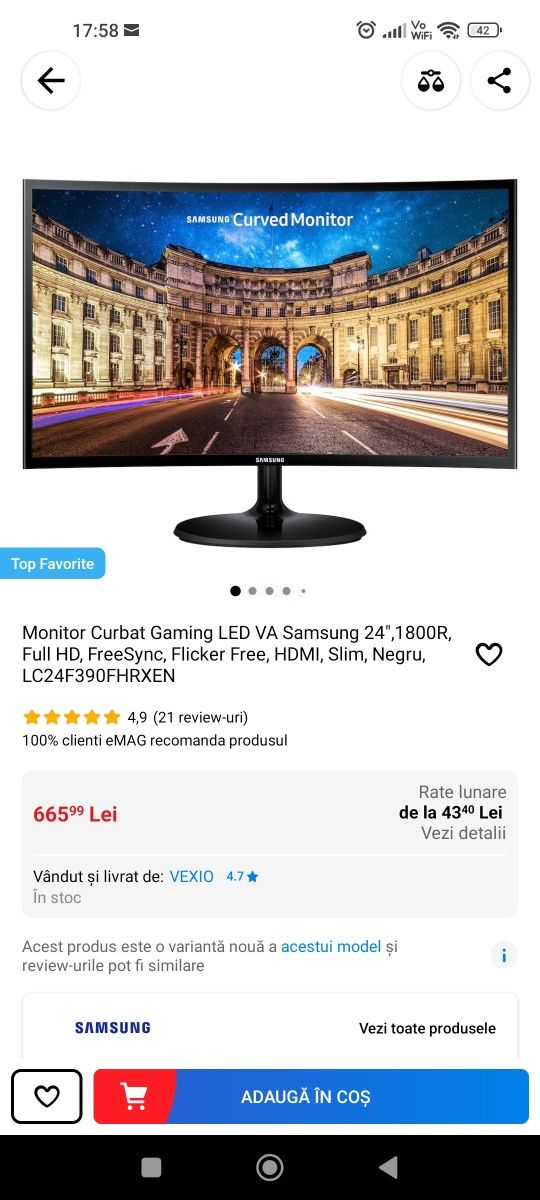 Monitor gaming Samsung