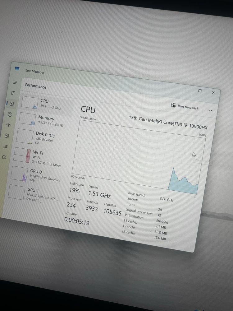 Laptop gaming DELL i9 13900HX Rtx 4070 32 RAM 240hz