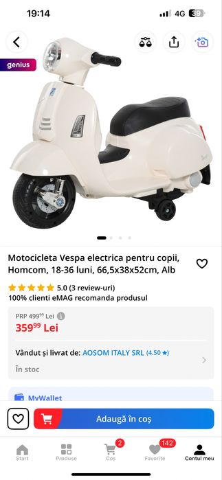 Motocicleta electrica vespa