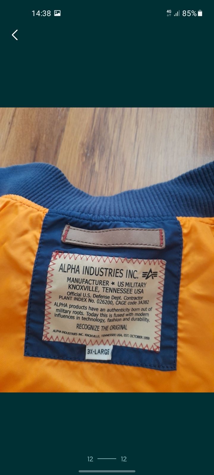 Alpha industries мъжки бомбър 2XL размер.