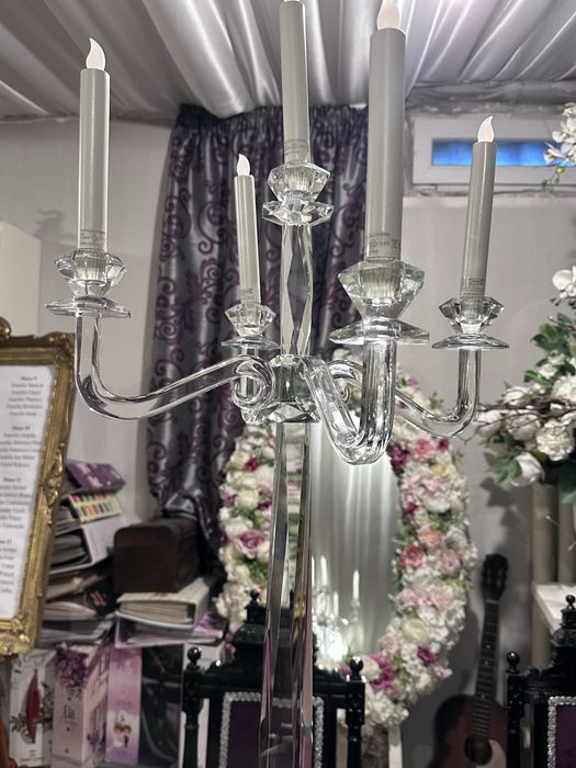 Sfesnic cristal demontabil, 84 cm cu 5 brate