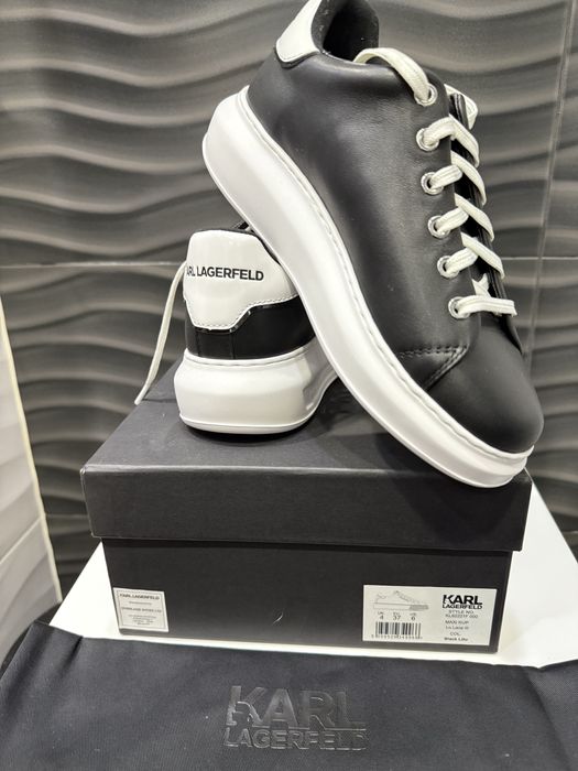 ПРОМО! Черни сникърси от естествена кожа Karl Lagerfeld 37 номер