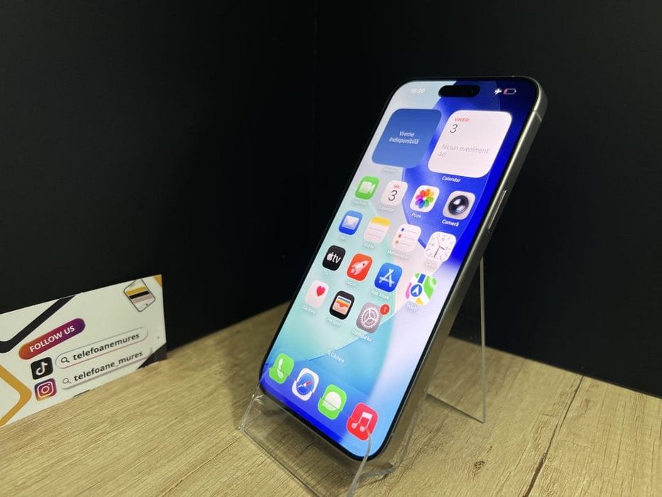 Iphone 15 Pro Max 256Gb Natural Titanium 3 ani garanție, Telefoane Mur