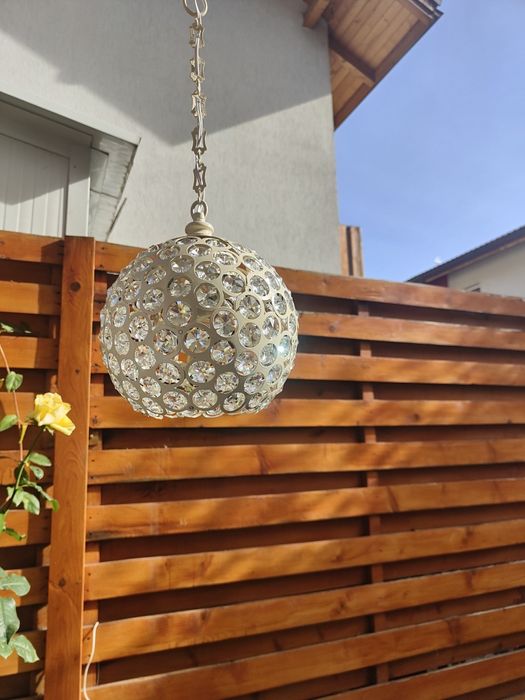Lustra de living sau dormitor din metal cu sticla stil cristal