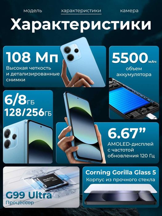 Redmi Note 14 6/128 Black, Blue, Green