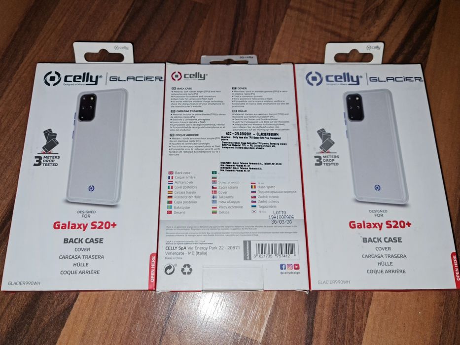 Husa hibrid originala Celly Glacier Cover Samsung Galaxy S20+ S20 Plus