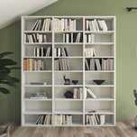 Biblioteca cu 24 de rafturi, design modern, spațiu generos