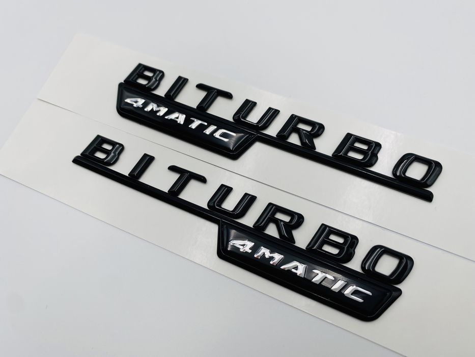 Set Embleme Mercedes Biturbo 4matic aripa negru