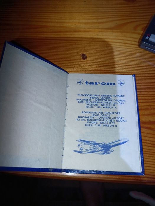Carnețel tarom ani 80