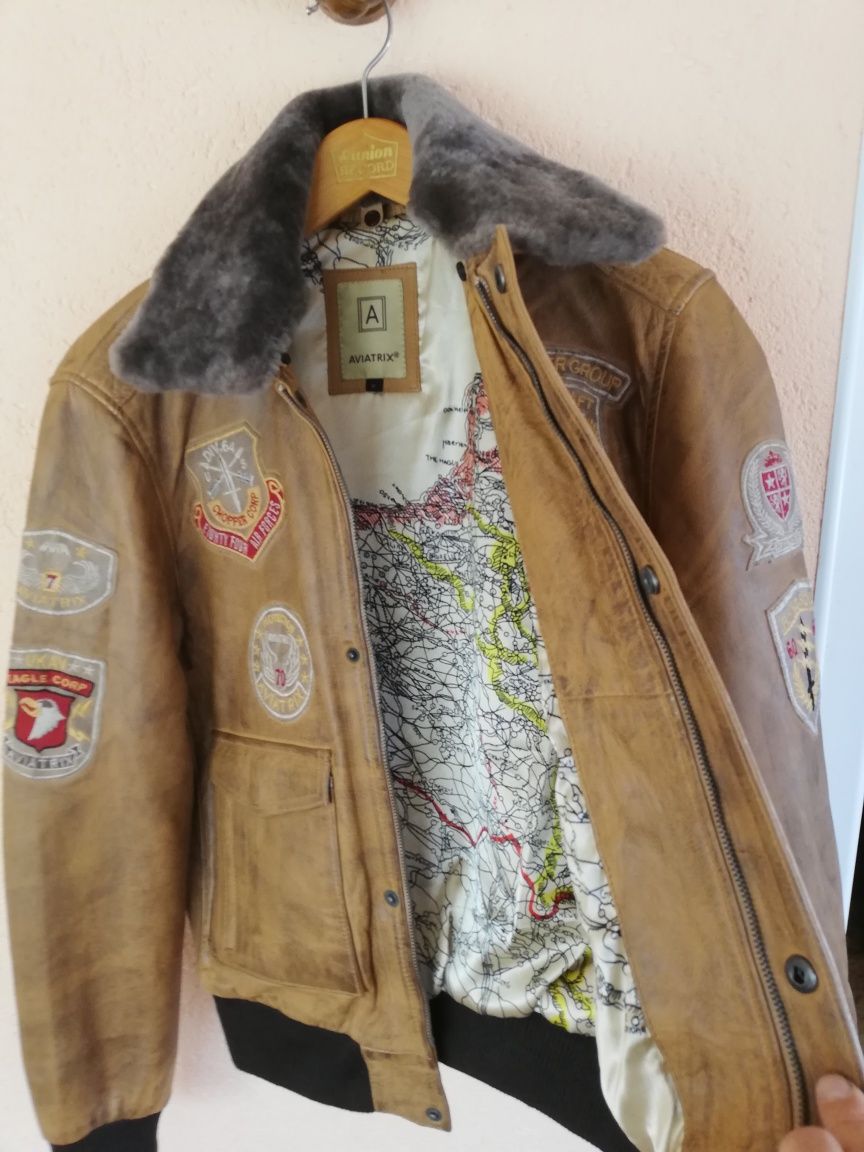 Geaca nouă piele Aviatrix M bărbați Aviator