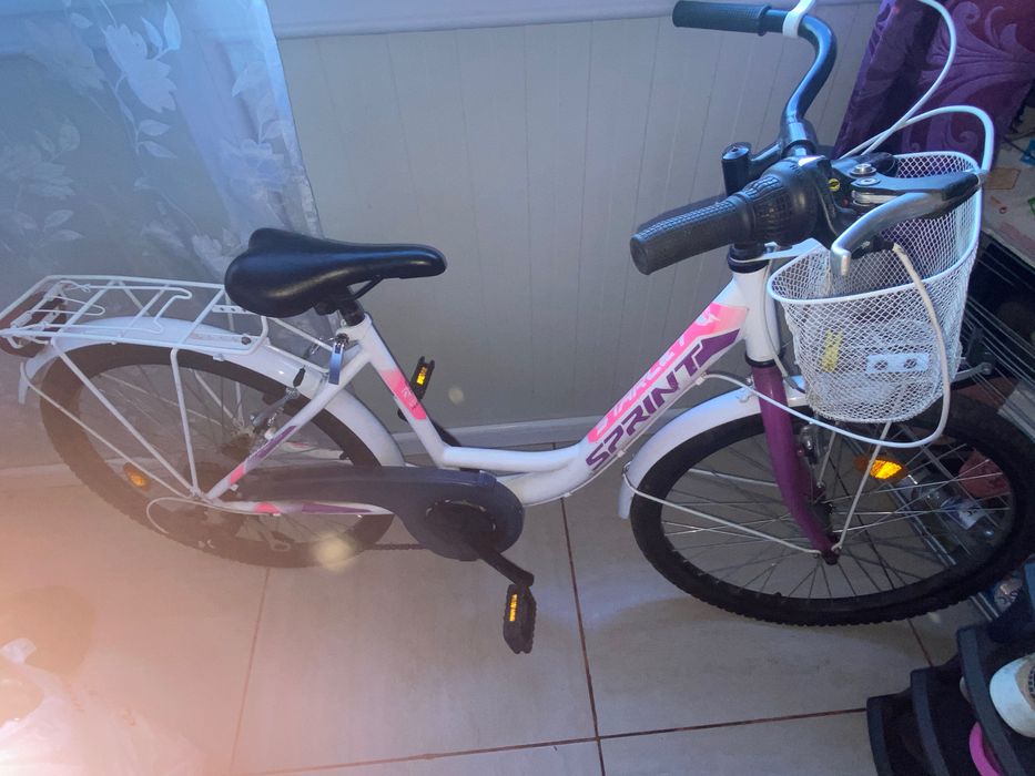 Bicicleta fete Alb cu Mov