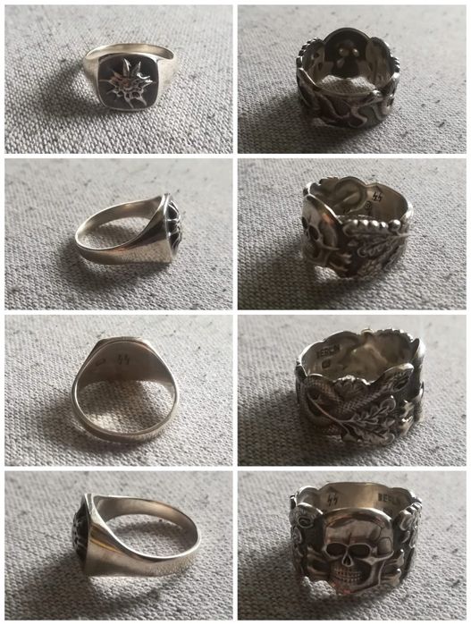 Inel SS totenkopf antipartizani ww2 argint