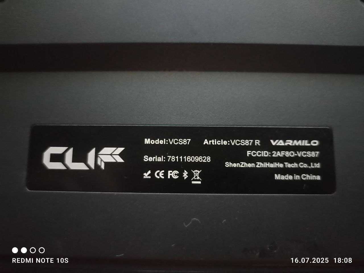 Клавиатура Varmilo Cliff VCS87 Cherry RED