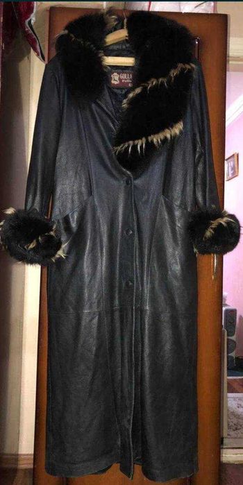 Продается женское кожаное пальто утепленное, производство Турции